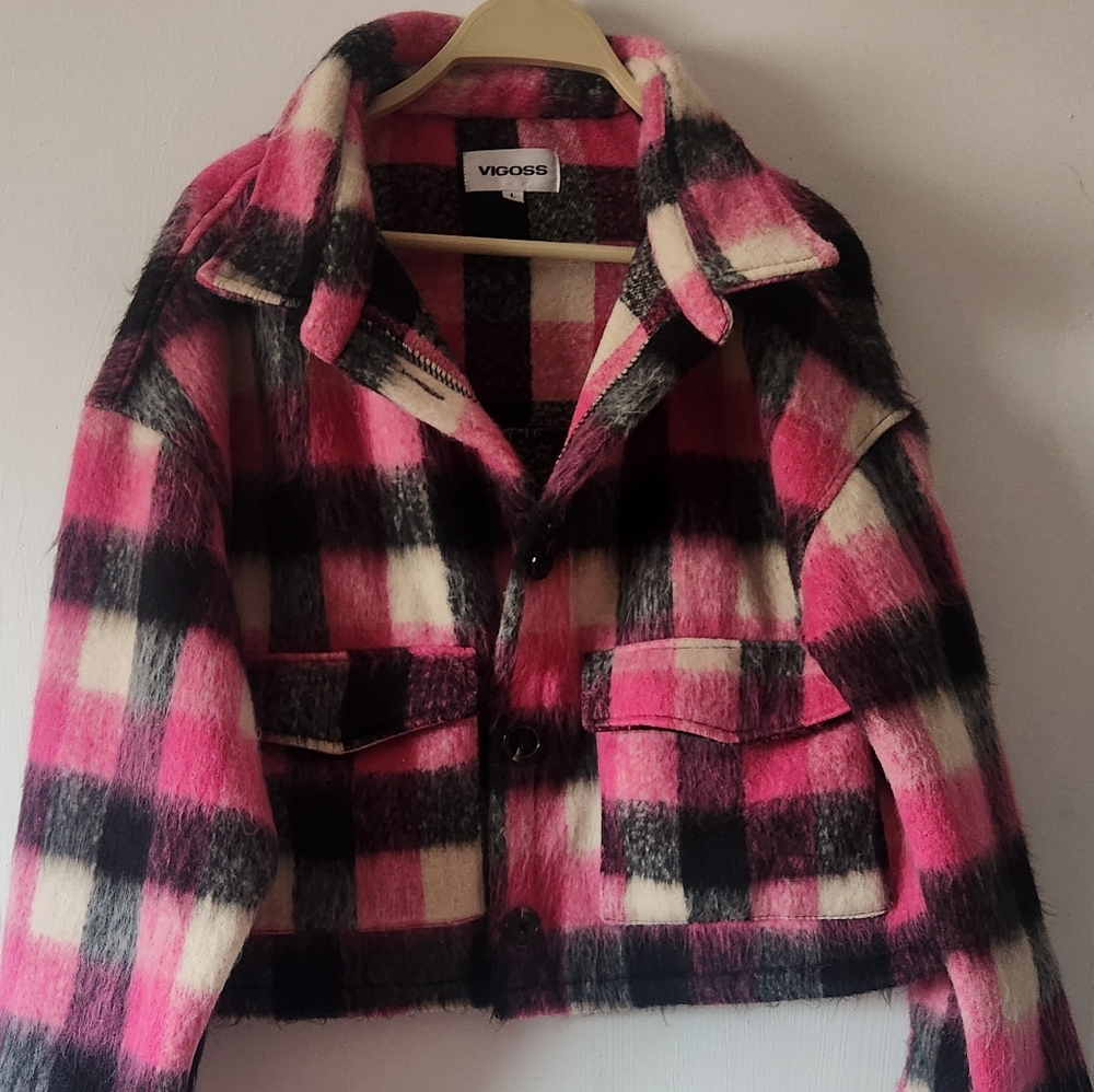 Vigoss Plaid Crop Shacket (L) SOLD IRL